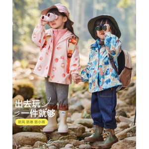 儿童冲锋衣女童加绒外套