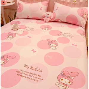 全棉被单人儿童女孩粉卡通宿舍